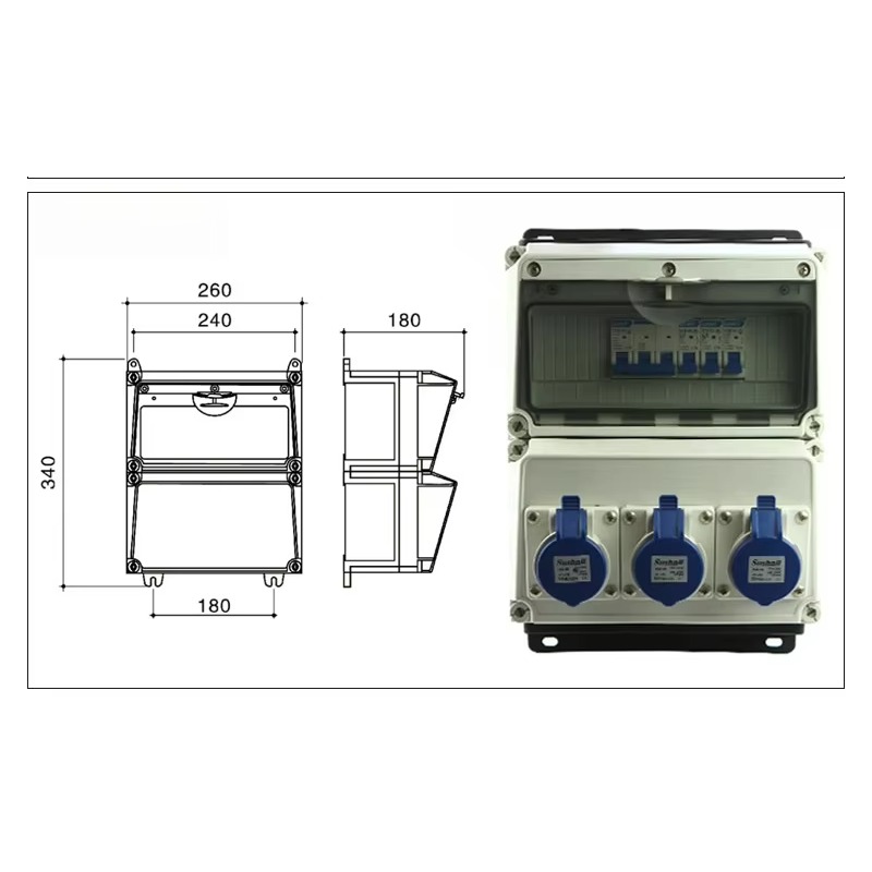 32A IP65 waterproof outdoor pl - Outdoor Power Distribution Board recensione e prezzo