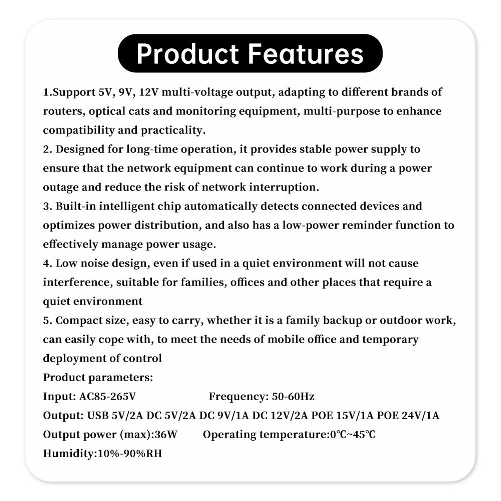 1018L 5V 9V 12V Backup DC UPS  - Ups Power Supply Outdoor recensione e prezzo