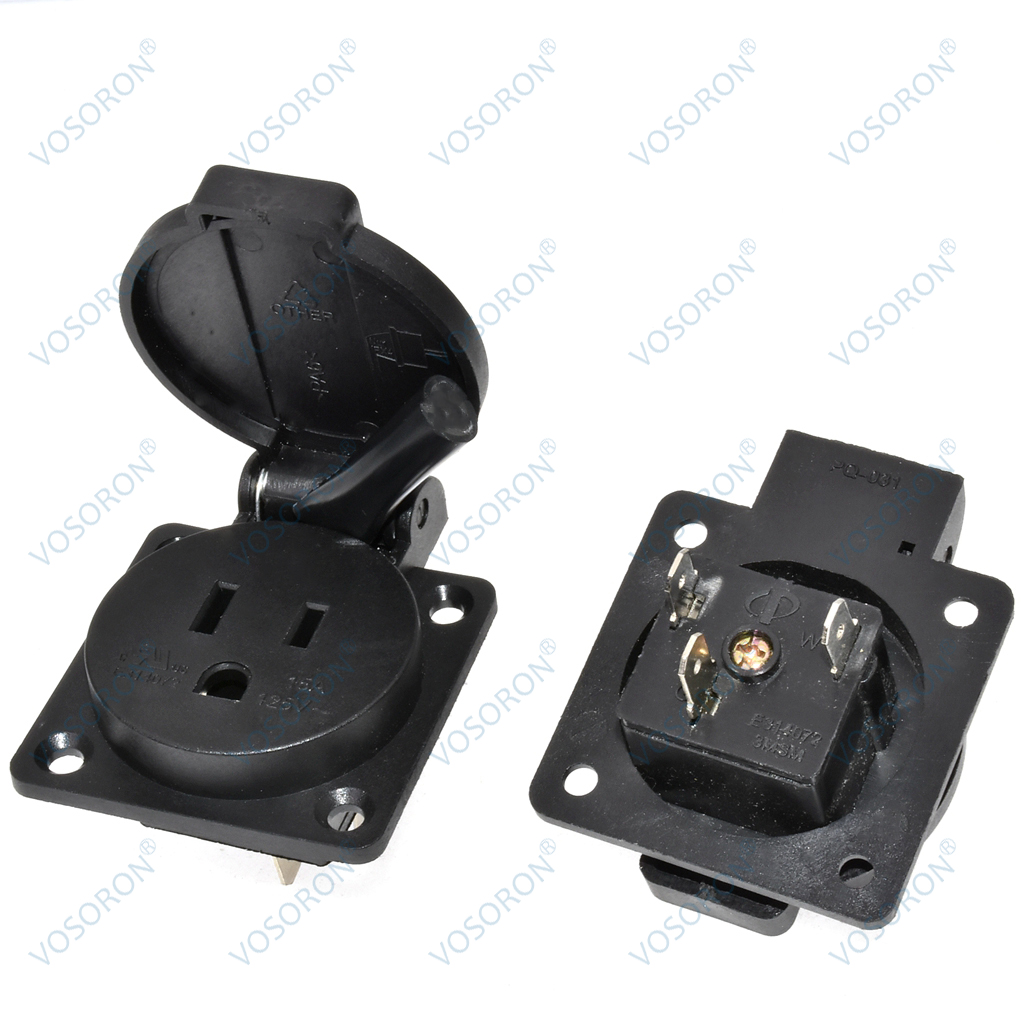 Black 125V 15A 20A IP44 CE Ame - Outdoor Power Receptacle recensione e prezzo