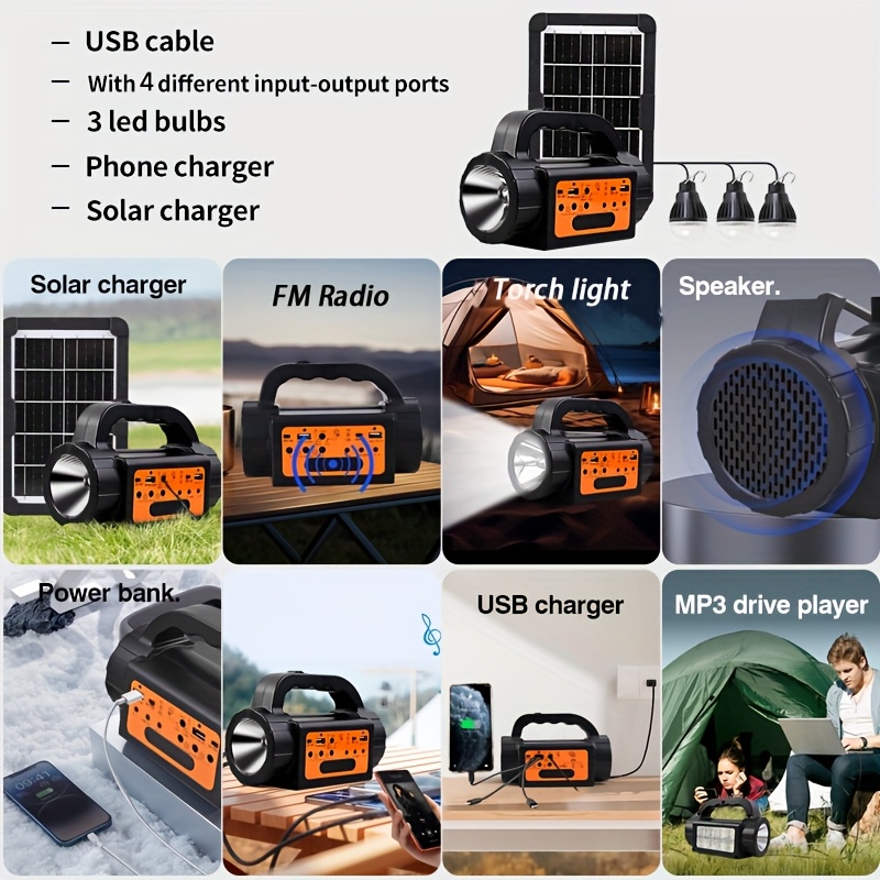 Solar Rechargeable Camping Lig - Outdoor Power Bank recensione e prezzo