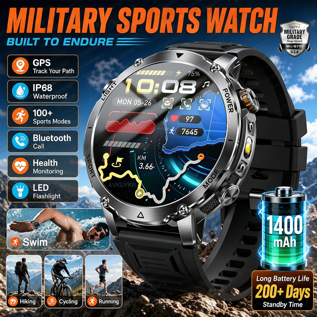 1400mAh GPS Smart Watch Men 20 - Outdoor Power Meter Box recensione e prezzo