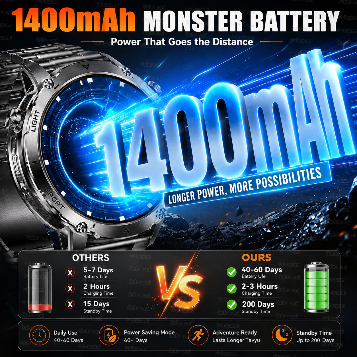 1400mAh GPS Smart Watch Men 20 - Outdoor Power Meter Box recensione e prezzo
