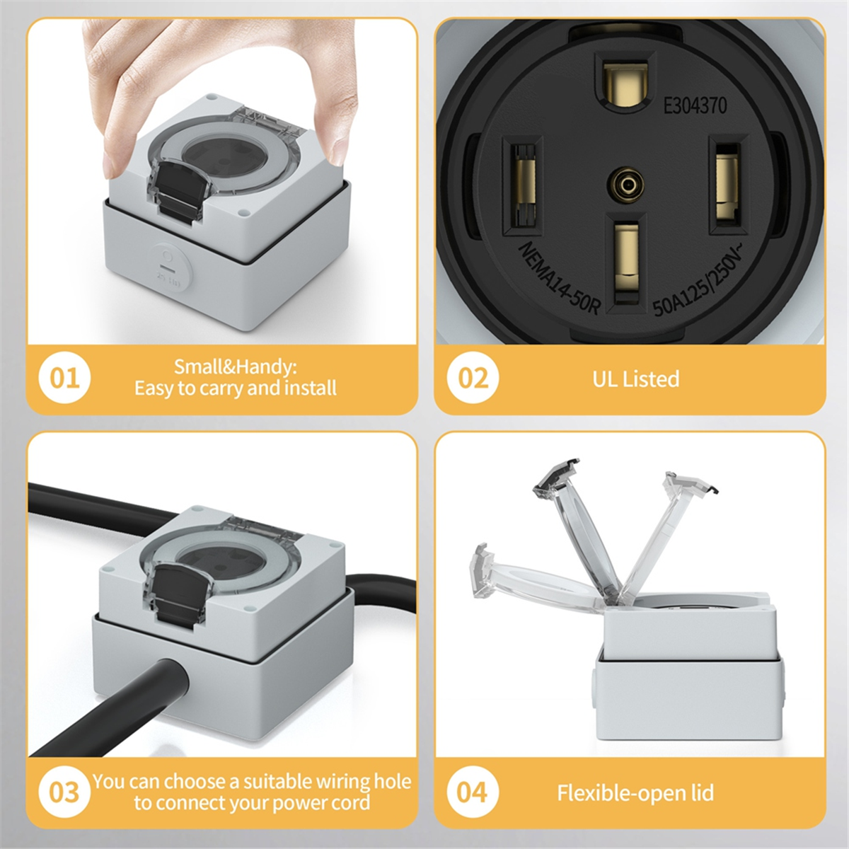 AT16 50Amp Power Outlet Box,12 - Outdoor Power Receptacle recensione e prezzo