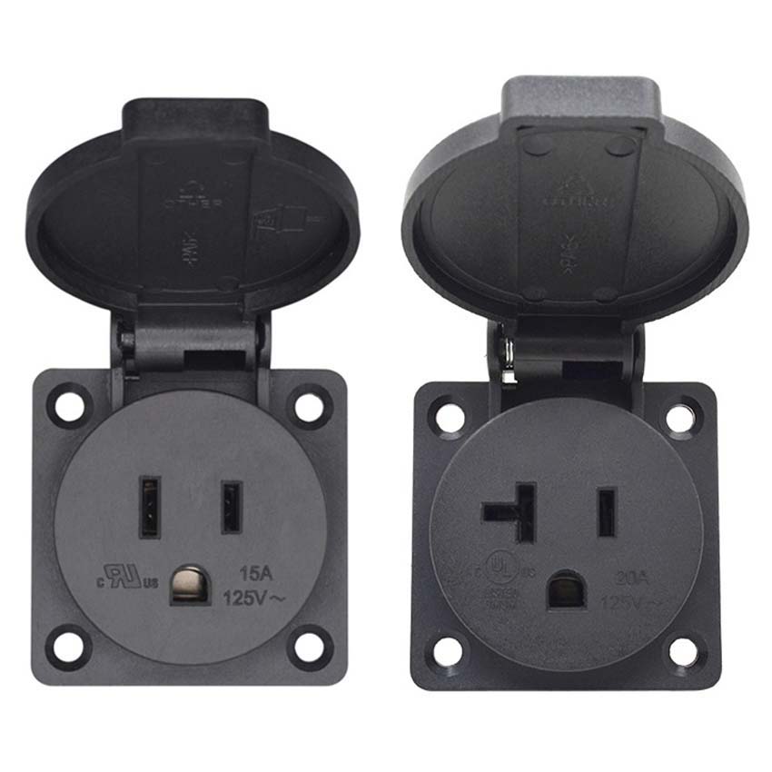 Black 125V 15A 20A IP44 CE Ame - Outdoor Power Receptacle recensione e prezzo