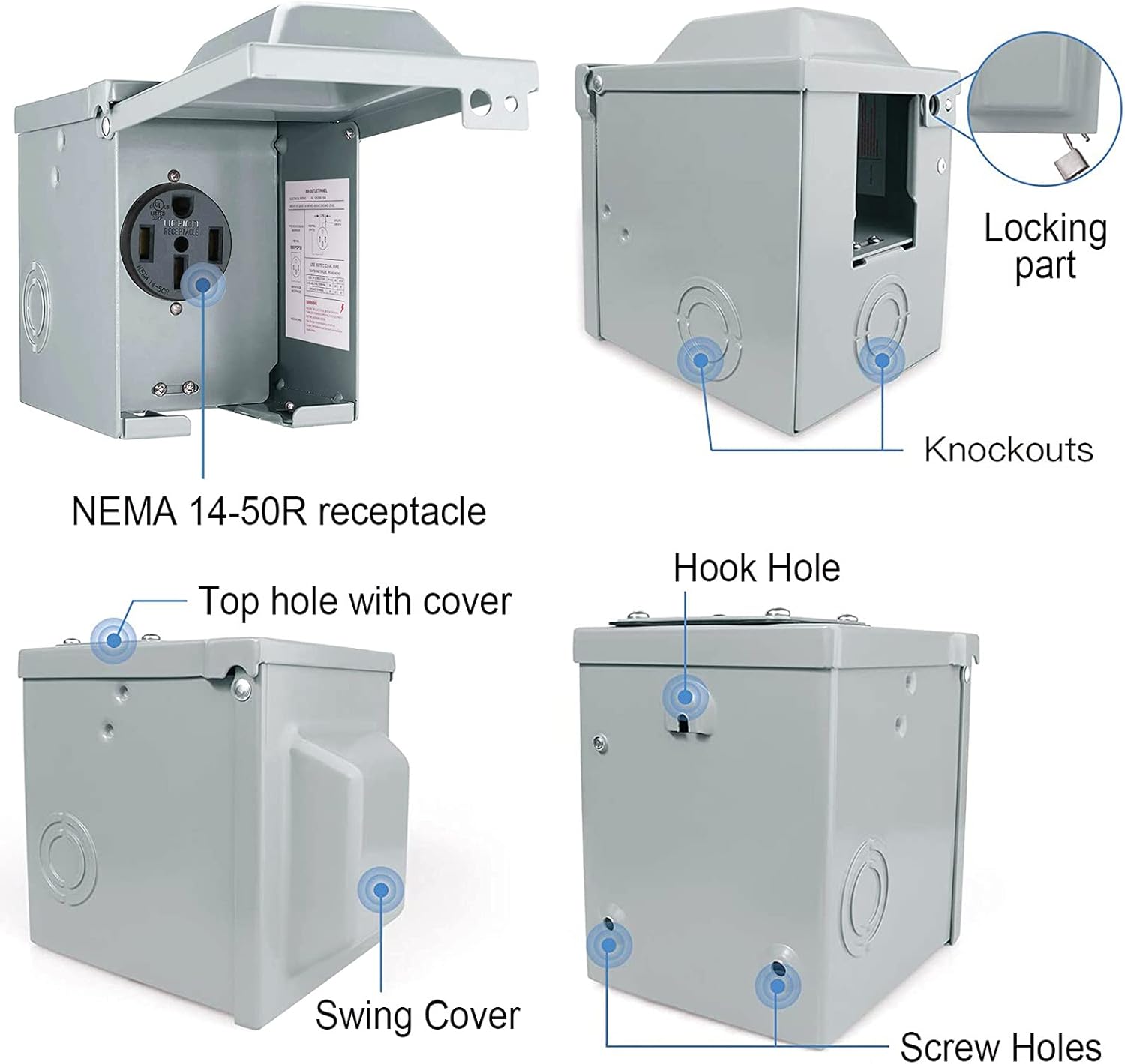 30/50 Amp 125/250 Volt RV Powe - Outdoor Power Receptacle recensione e prezzo