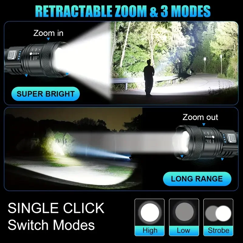 Tactical LED Flashlight 2000LM - Outdoor Power Bank recensione e prezzo