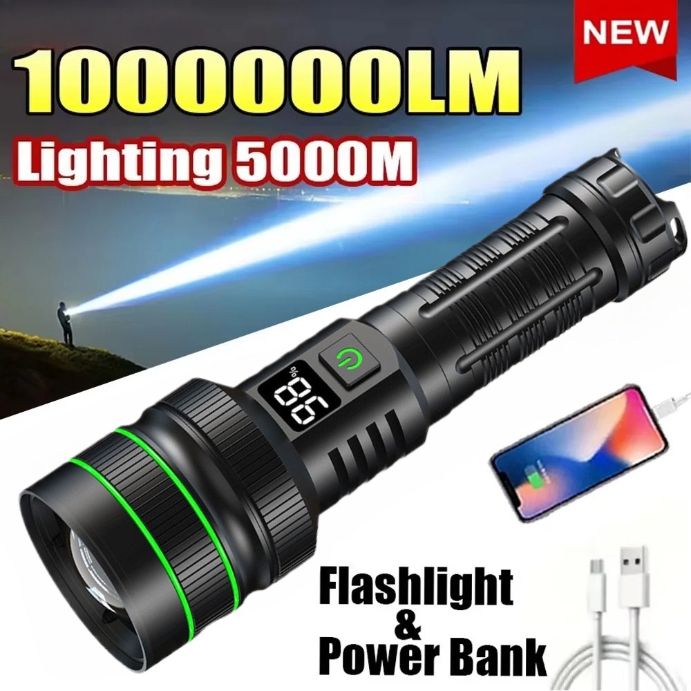 Powerful LED Flashlight Zoomab - Outdoor Power Bank recensione e prezzo